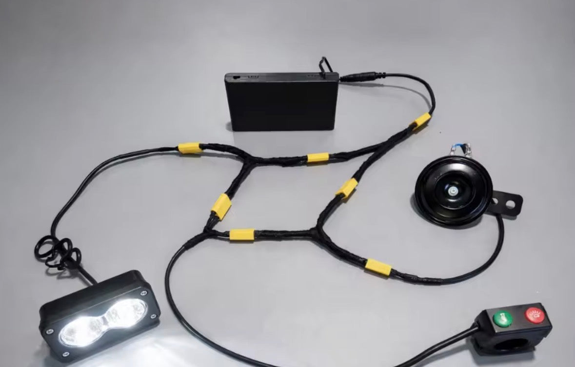 Battery powered baja light with horn