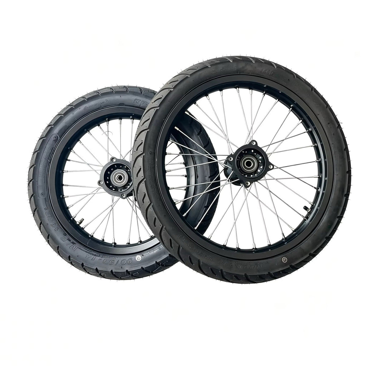 Yozma/Strike/Heybike 17/14 supermoto wheelset black/chrome