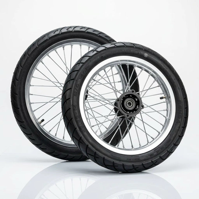 Yozma/Strike/Heybike 17/14 supermoto wheelset black/chrome