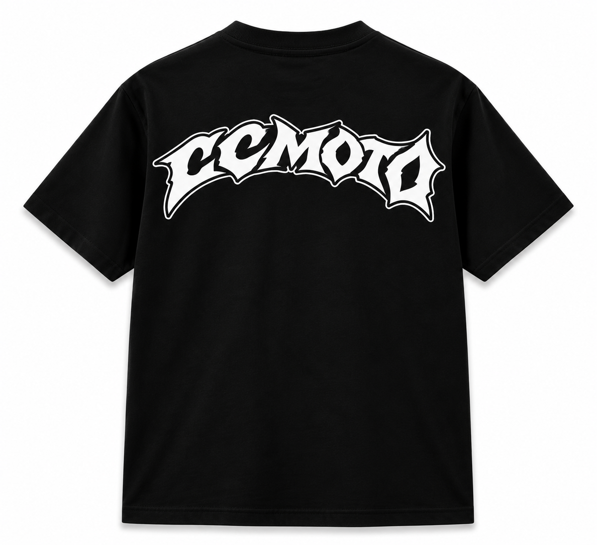 Black grafiti style ccmoto t shirt